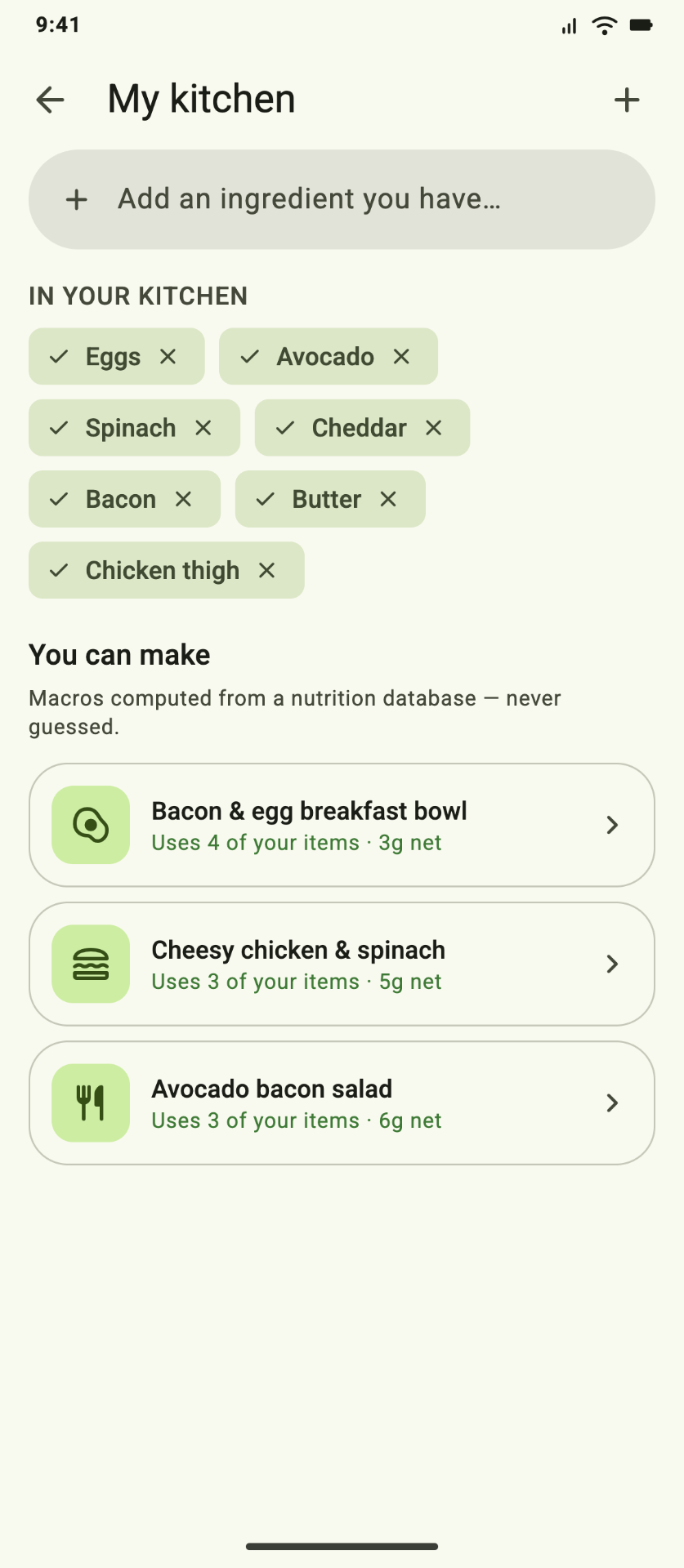 Locarb — My kitchen screen